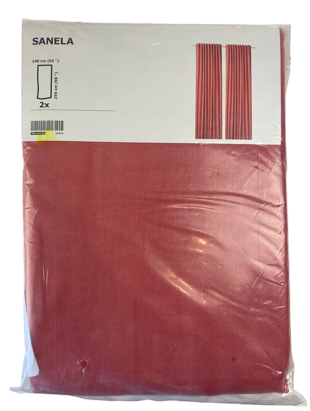 IKEA SANELA Room Darkening Curtains 1 Pair  Light Brown Red Velvet 55"x98" New | eBay US