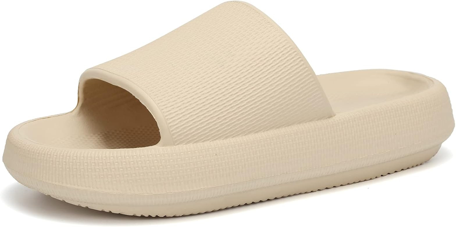 EQUICK Slippers for Women and Men Shower Bathroom Sandals Open Toe Soft Cushioned Extra Thick Non... | Amazon (US)