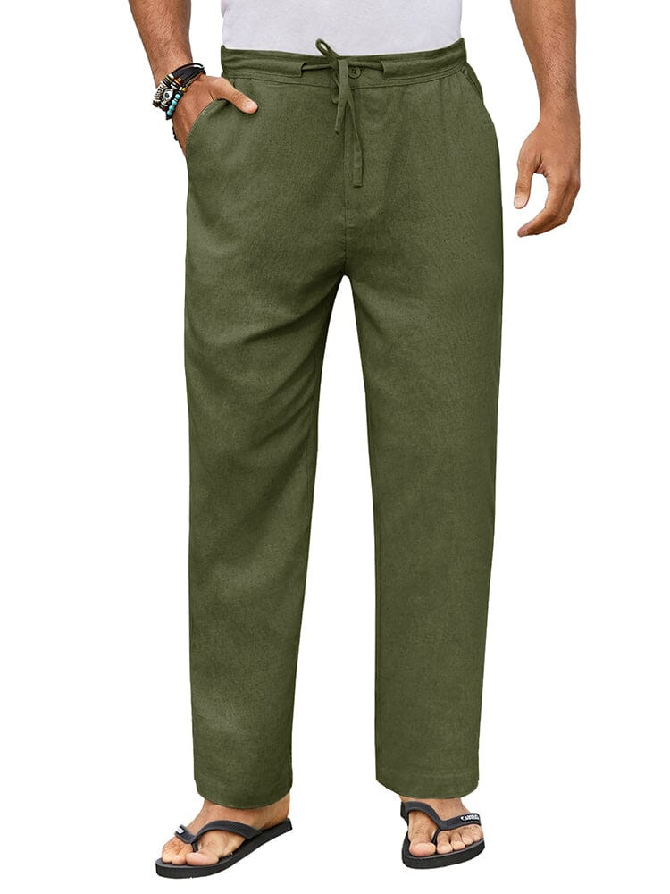 Casual Straight Linen Drawstring Pants (US Only) | Coofandy