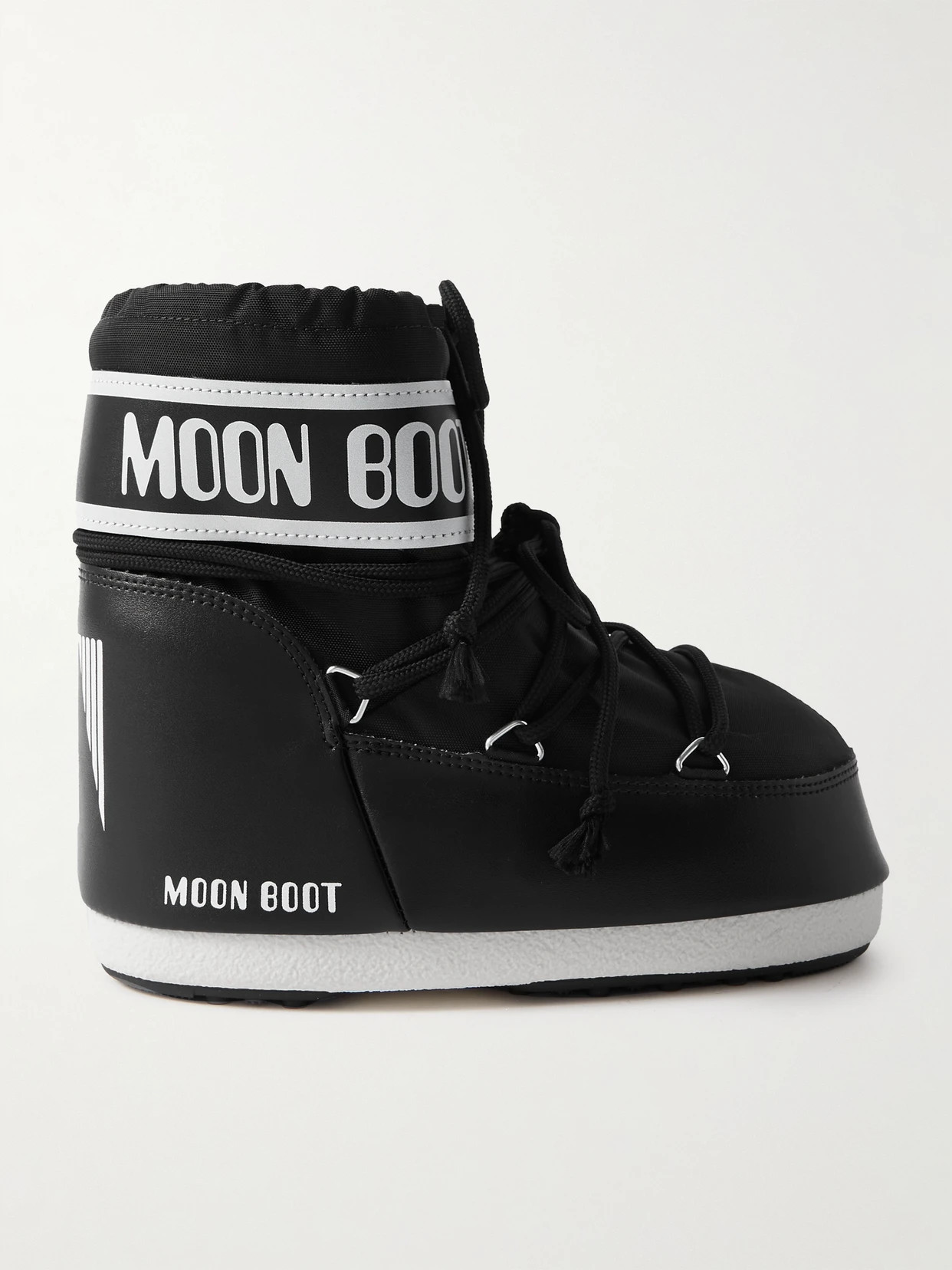 Moon Boot - Icon Low Shell And Faux Leather Snow Boots - Black - 33/35 | NET-A-PORTER APAC
