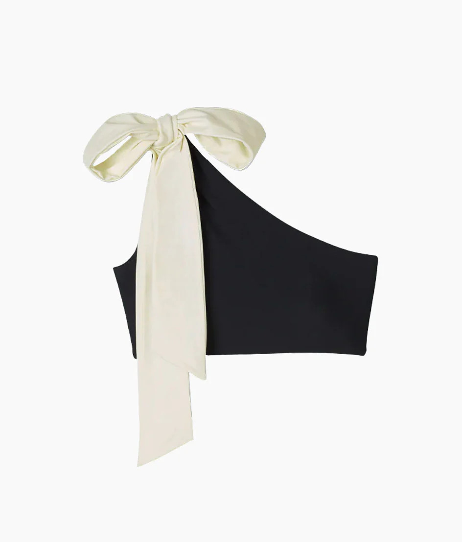 The Bow-Shoulder Ruched Sidestroke Bikini Top | Summersalt | SummerSalt