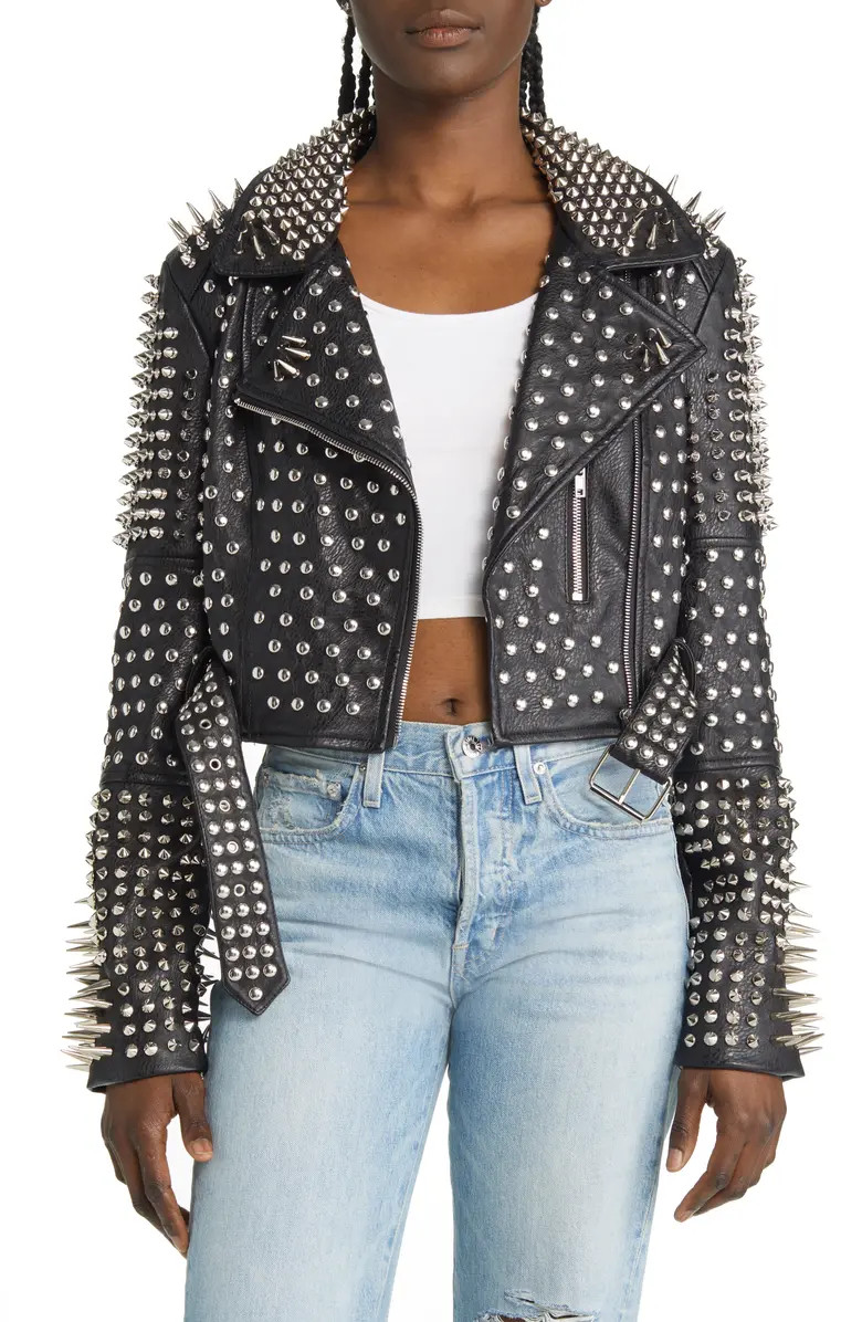 Spike & Stud Faux Leather Jacket | Nordstrom
