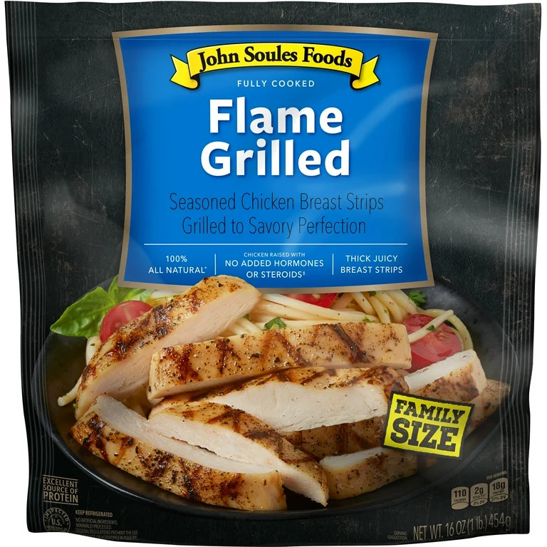 John Soules Foods, Fresh Flame Grilled Chicken Breast Strips, Family Size, 16oz | Walmart (US)