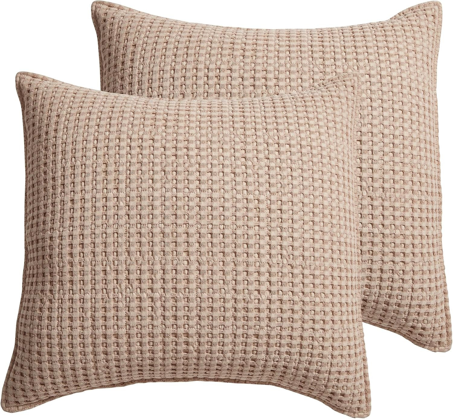 Levtex Home - Mills Waffle - Euro Sham (Set of Two) - Blush - Sham Size (26x26in.), No Insert | Amazon (US)