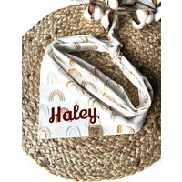 Personalized Boho Style Dog Bandana/Customized Neutral Rainbows Pet Scarf Bandanna Pastel | Etsy (US)