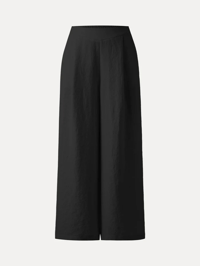 Breezy Linen Mid Rise Wide Leg Pant with Pockets | OGLmove