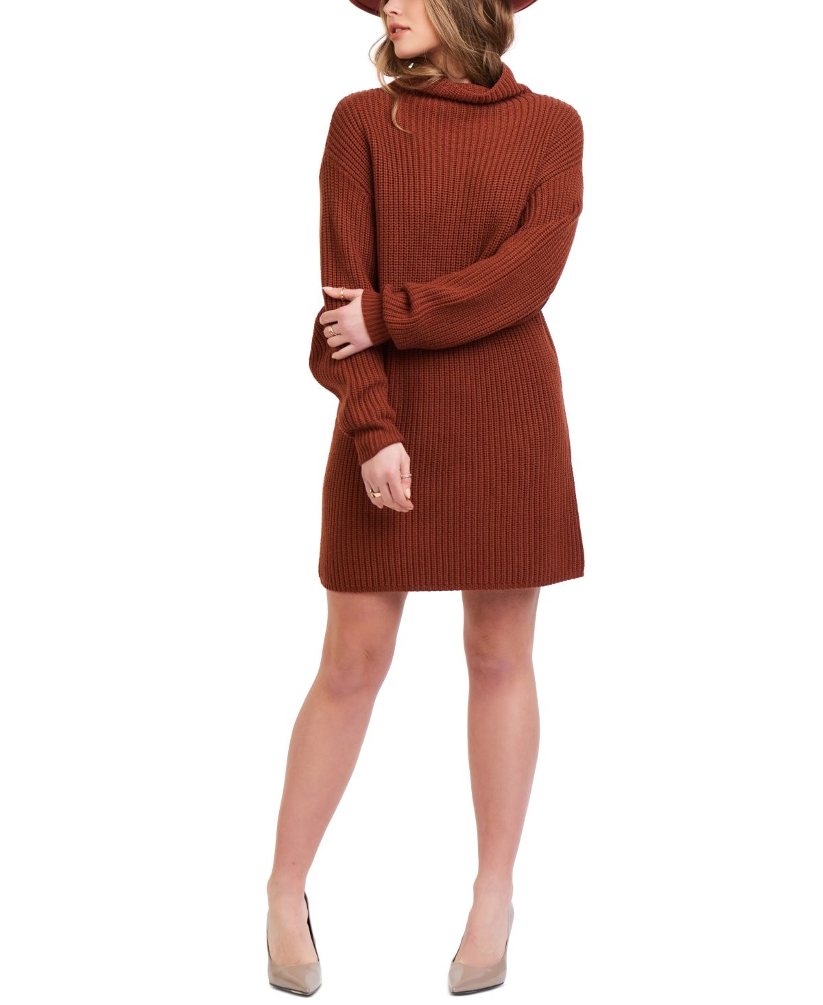 Black Tape Cowl-Neck Sweater Dress | Macys (US)