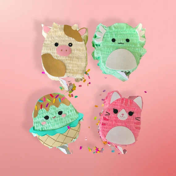 Squishy Friends Mini Piñata, PICK ONE Squishy Mini Piñata, Birthday Squishy Friends | Etsy (US)