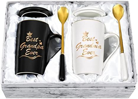 Cabtnca Grandparents Gifts, Best Grandma Grandpa Ever Mug Set, Christmas Grandparents Gifts for G... | Amazon (US)