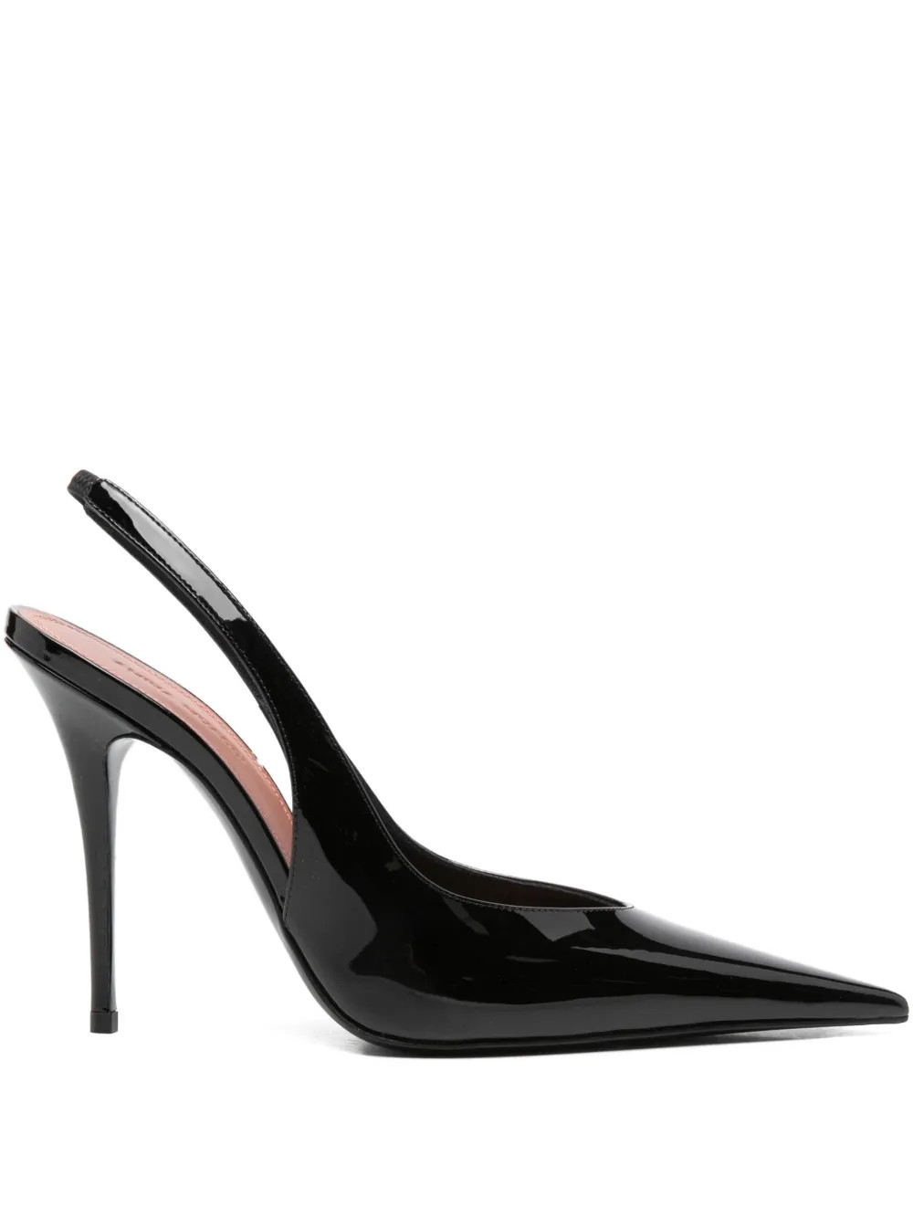 Amina Muaddi 105mm Anok Slingback Pointed Pumps | Black | FARFETCH | Farfetch Global