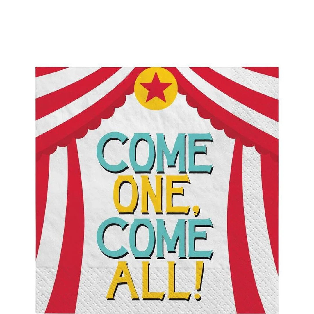 Circus Carnival Luncheon Napkins, Set of 16, Circus Party - Etsy | Etsy (US)