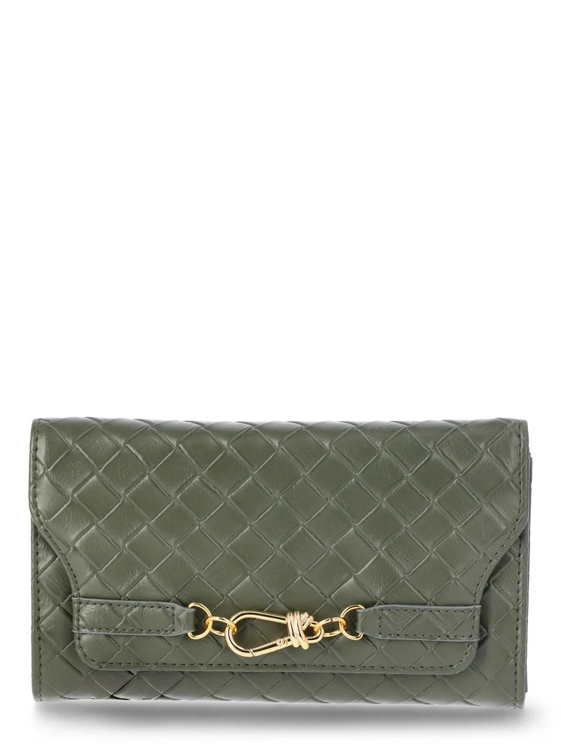 Time and Tru Women's Scarlet Envelope Wallet, Dark Olive - Walmart.com | Walmart (US)