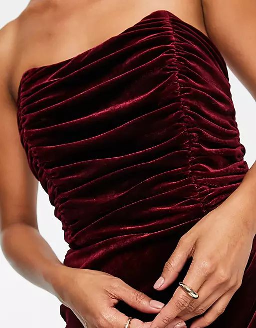 Rare London drape corset midi dress in red | ASOS | ASOS (Global)
