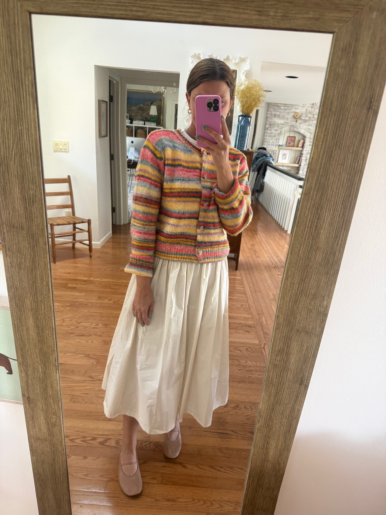 $12 colorful sweater that’s not itchy & so soft ! 🌸✨ layered over a white dress that is equally as comfy and budget friendly. Both run TTS 

#LTKgrwm #LTKmomlife #LTKdayinmylife