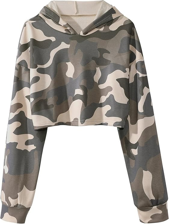 Remidoo Women's Casual Sun and Moon Print Hoodie Long Sleeve Crop Top Sweatshirt | Amazon (US)