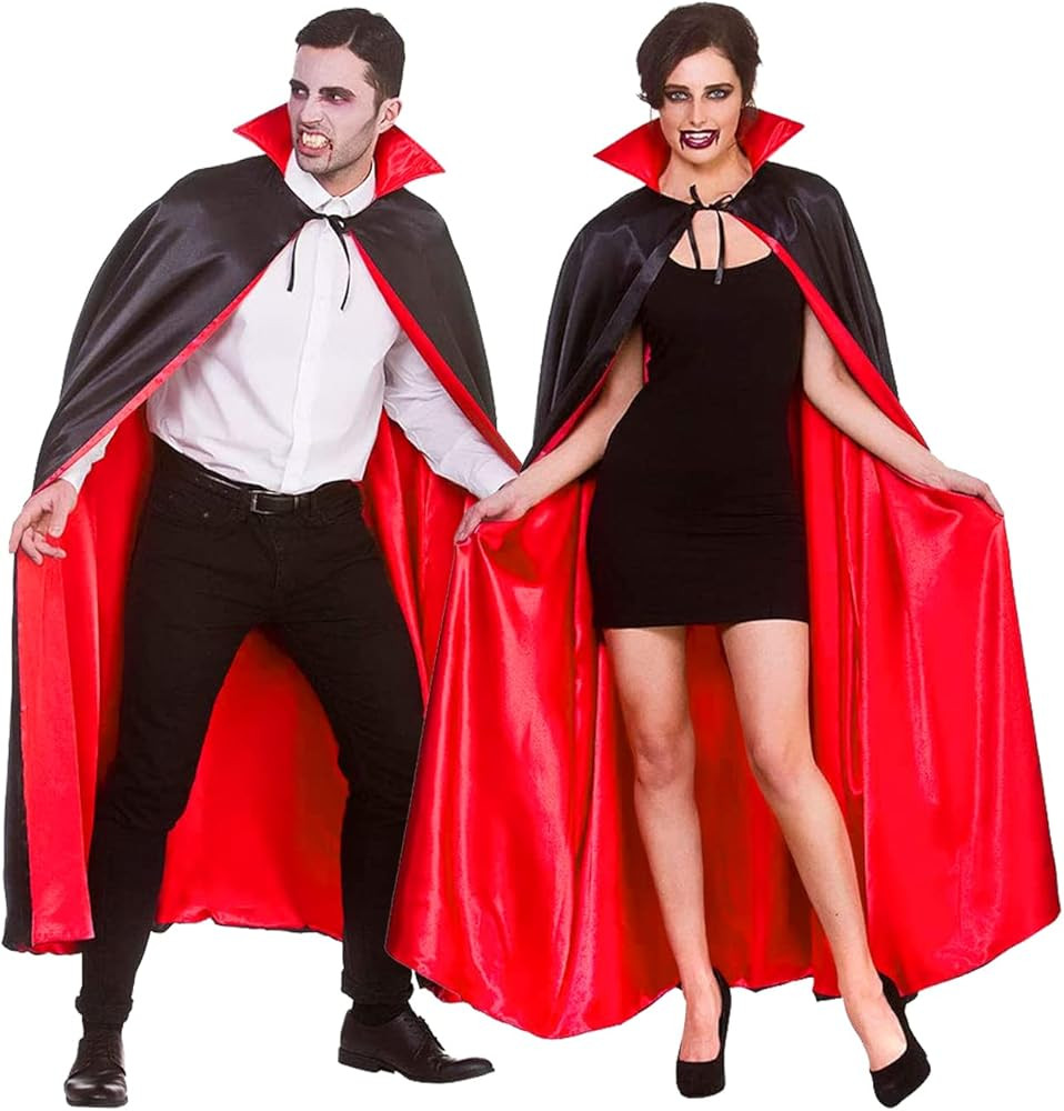 FOMIYES Unisex Halloween Vampire Cape, Reversible Dual-layer Stand Collar Adult Cloak, Cosplay Ca... | Amazon (US)