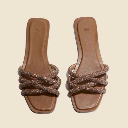 Strappy rhinestone slide sandals 

#LTKstyletip #LTKshoecrush #LTKfindsunder50