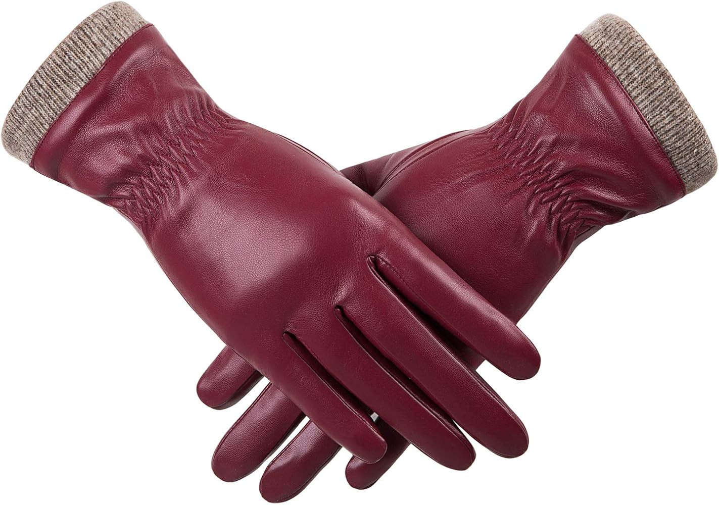 REDESS Winter Leather Gloves for Women, Wool Fleece Lined Warm Gloves, Touchscreen Texting Thick ... | Amazon (US)