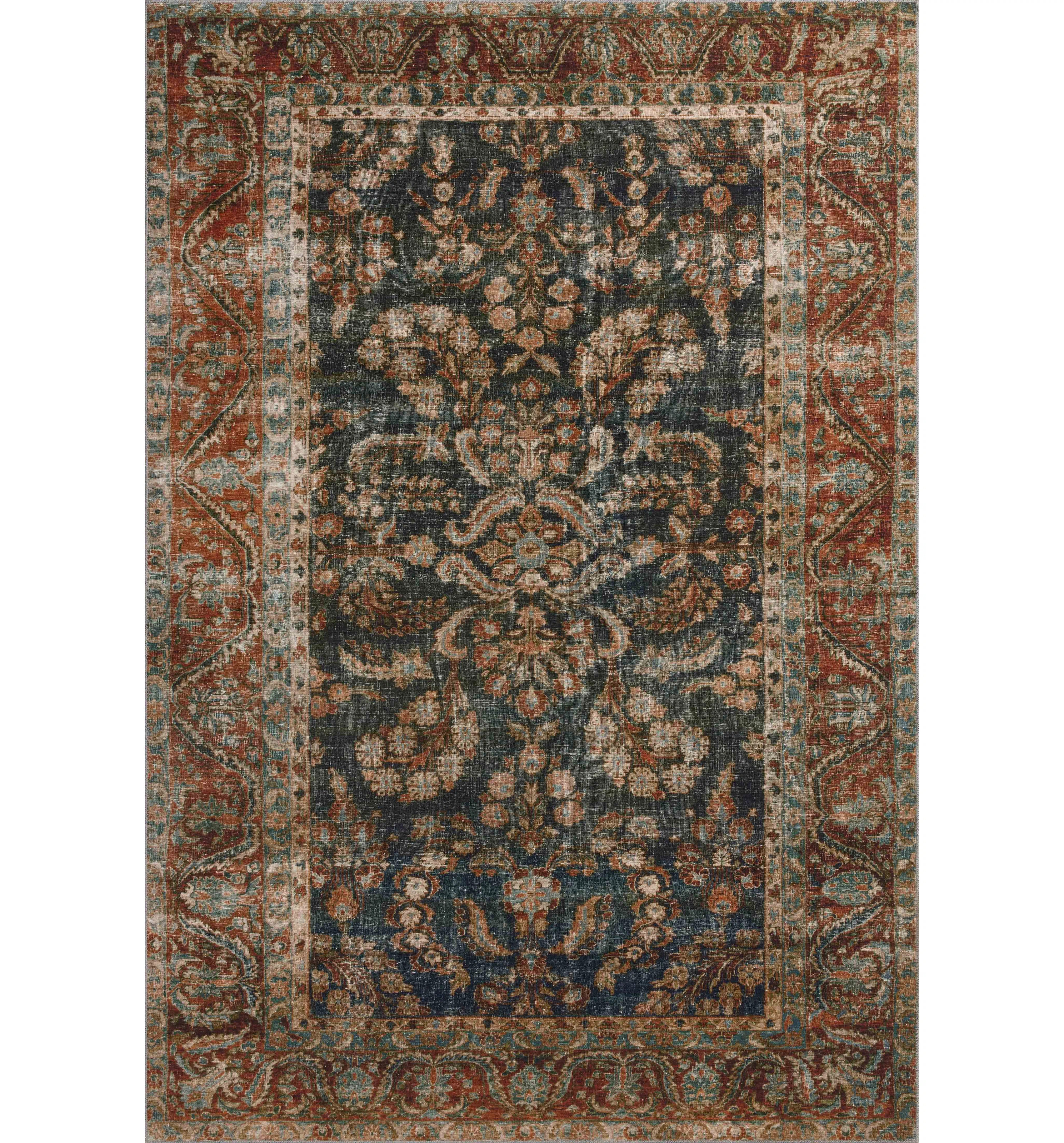 Chris Loves Julia x Loloi Jules Ocean / Spice Area Rug | Wayfair North America