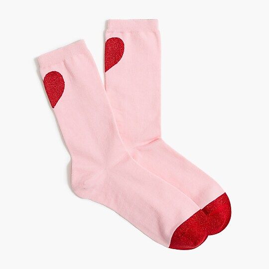 Metallic heart trouser socks | J.Crew Factory