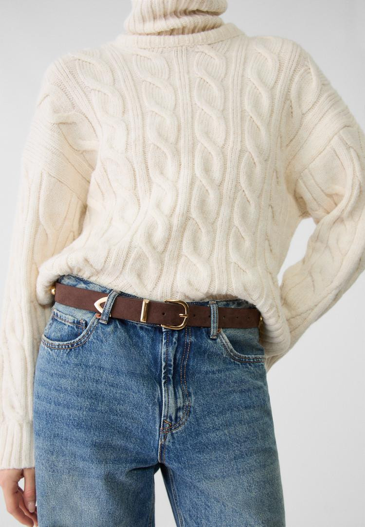 Belt with studs - Women's fashion | Stradivarius United Kingdom | Stradivarius (UK)