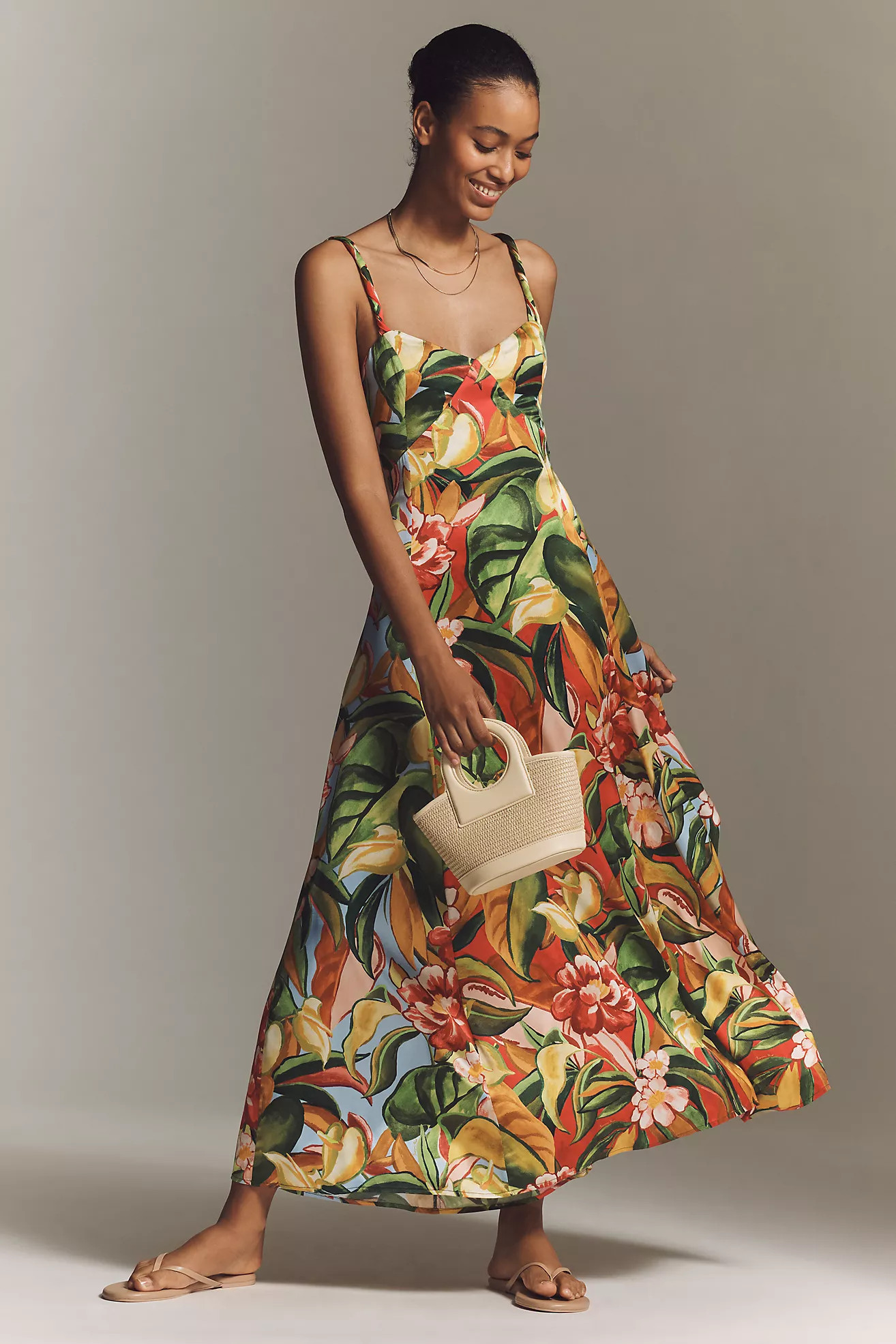 Farm Rio x Anthropologie Sleeveless Sweetheart Maxi Dress | Anthropologie (US)