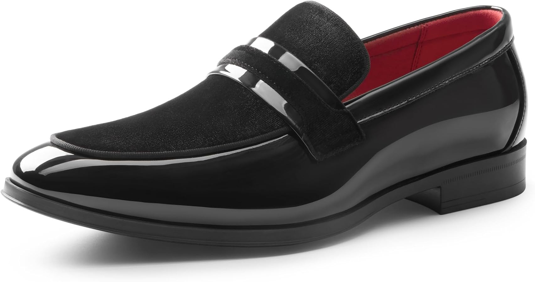 Bruno Marc Men's Tuxedo Patent Loafers Classic Velvet Slip-on Dress Shoes | Amazon (US)
