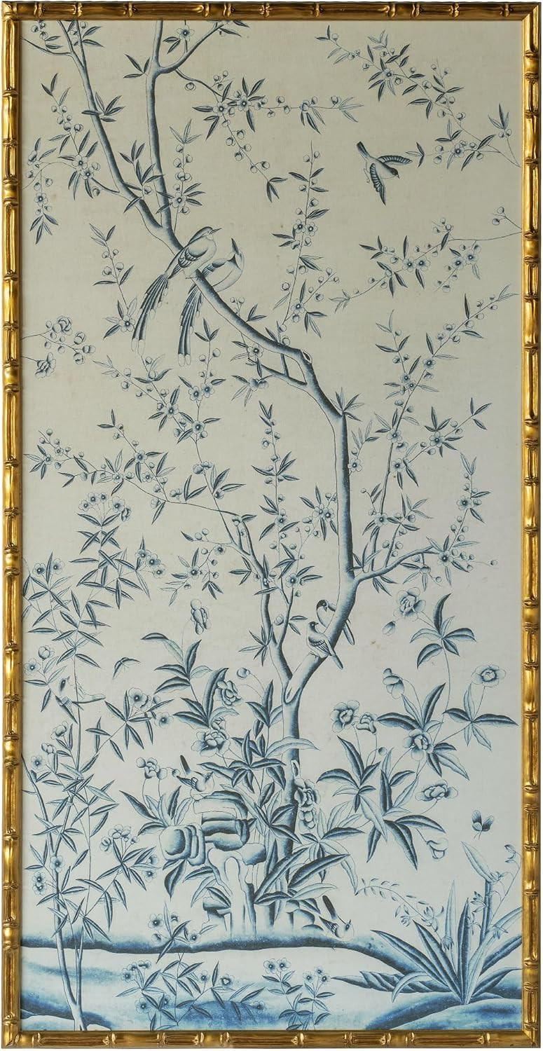 HongFengtang Chinese Rice Paper Print China Flower And Bird Bamboo Frame 54.3 X 28 Inches (Large A) | Amazon (US)