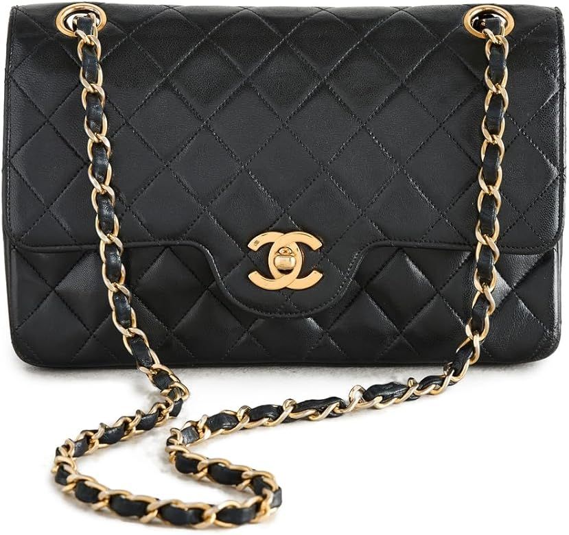 What Goes Around Comes Around Women's Pre-Loved Chanel Black Curved Flap 9" Bag, Black, One Size | Amazon (US)