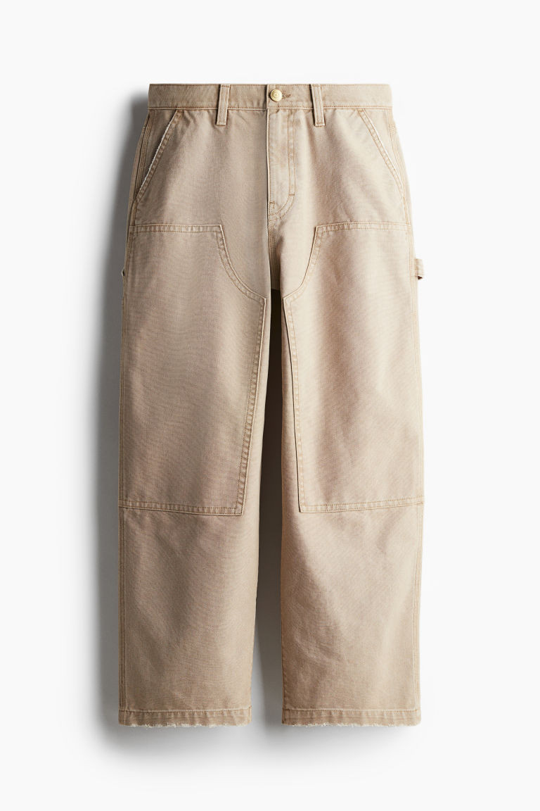 H & M - Baggy Fit Carpenter Pants - Beige | H&M (US + CA)