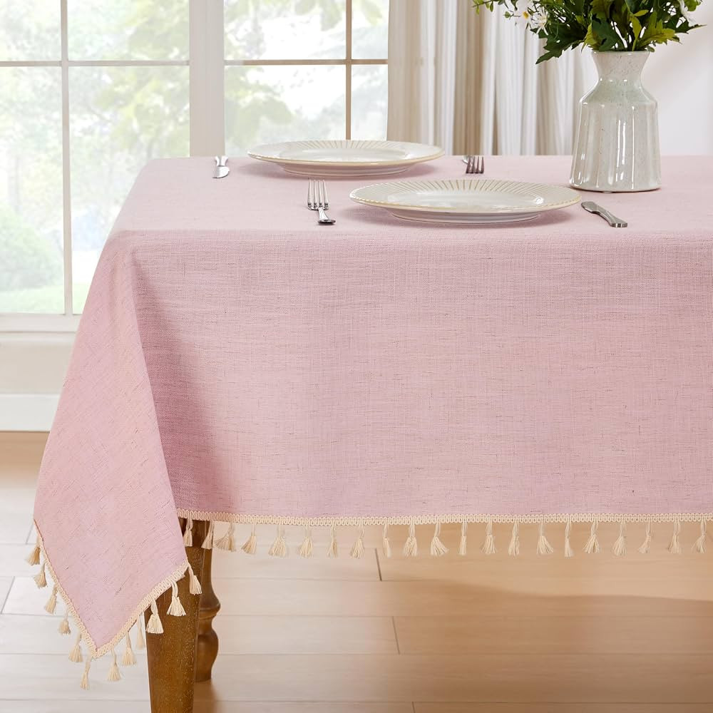 JIALE Textured Tablecloth, Heavy Duty Linen Style Farmhouse Table Cloth Rectangle Tables, Wrinkle... | Amazon (US)