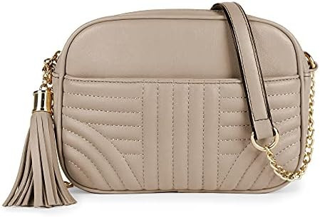 EVVE Quilted Crossbody Bags for Women - Stylish Camera Bag with Tassel - Lightweight Medium Size ... | Amazon (US)