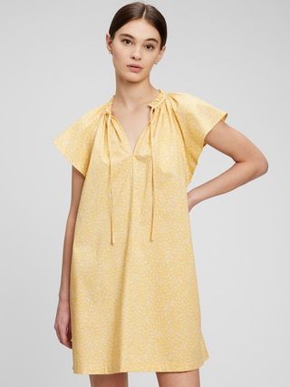 Printed Tie-Front Flutter Sleeve Mini Dress | Gap (US)