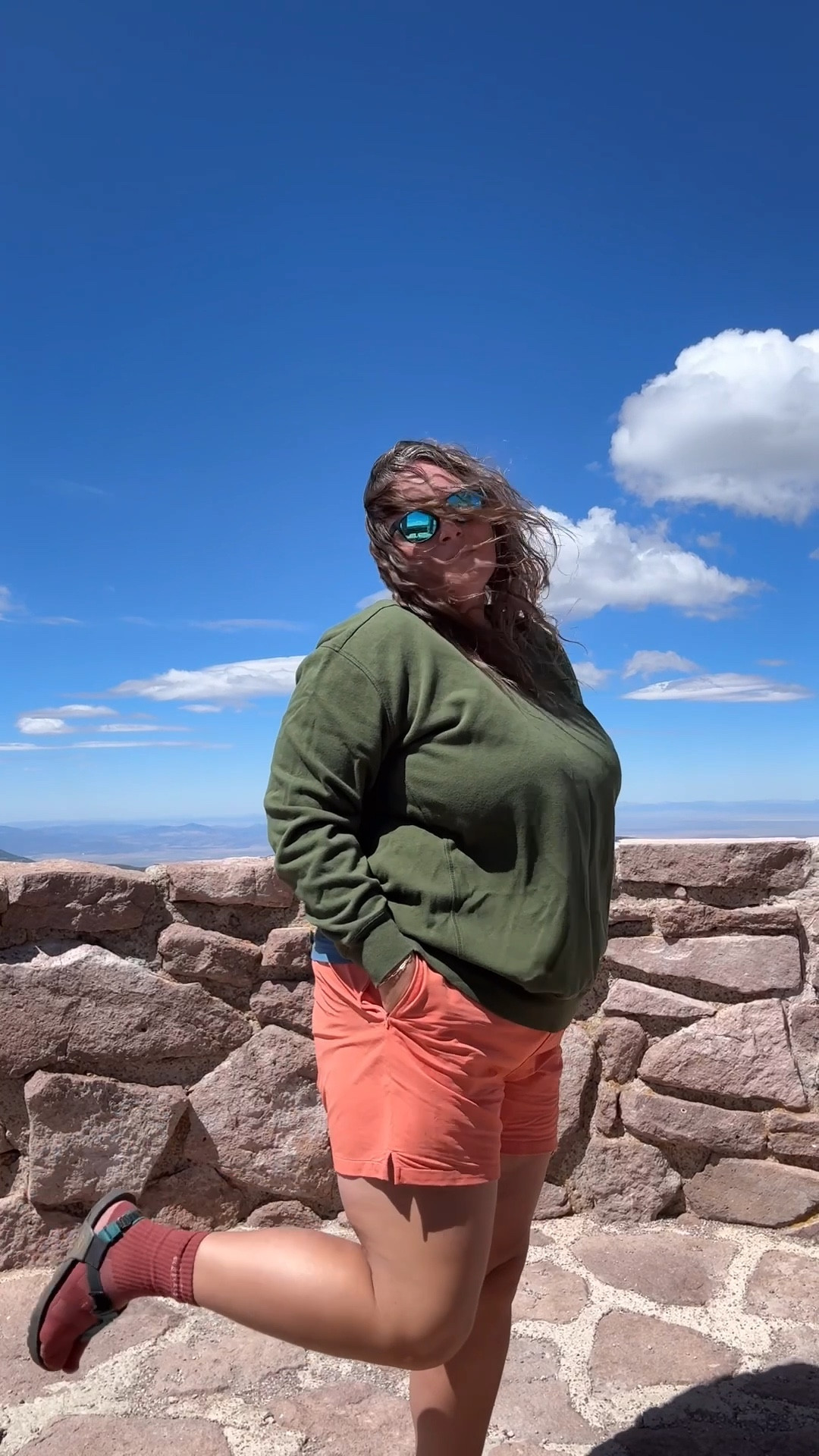 I know, I know. I’m an absolute fashion icon up here at 11,000 feet. But honestly, this outfit with the socks and sandal combo is so comfy for roadtrip days with lots of stops to hop out and grab photos! 