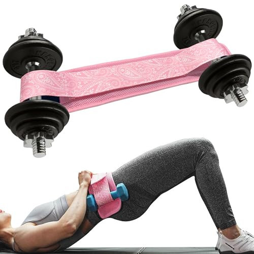 Hip Thrust Belt – Heavy Duty & Secure Glute Trainer with Non-Slip Rubber Extra Padding for Dumbbells, Kettlebells & Plates – Ideal for Gym, Home, & On-the-Go Workouts (Pink) | Amazon (US)