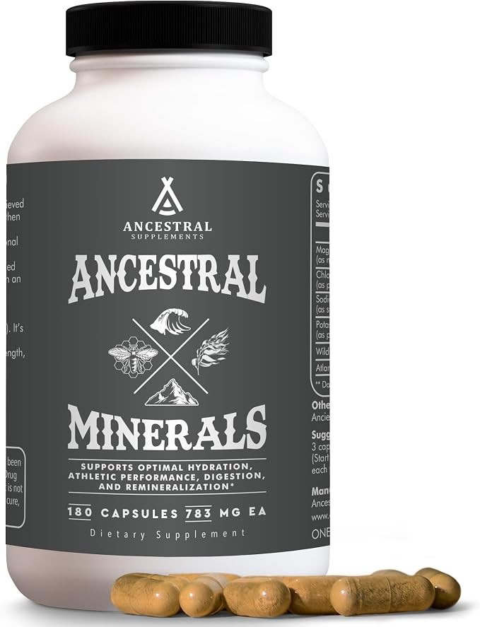 Ancestral Supplements Minerals & Electrolytes with Magnesium, Potassium, Sodium, Supports Optimal... | Amazon (US)
