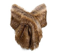 KAMA BRIDAL Women Long Faux Fur Shawl Bridal Stole Cover Up Winter Soft Bolero Scarf | Amazon (US)