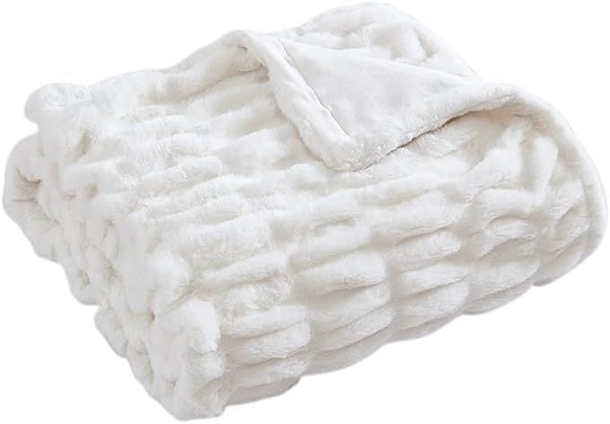 Casual Chic Lapin Ultra Fine Faux Fur Throw Blanket - Luxurious, Chic, Soft and Cozy 400 GSM Micr... | Amazon (US)