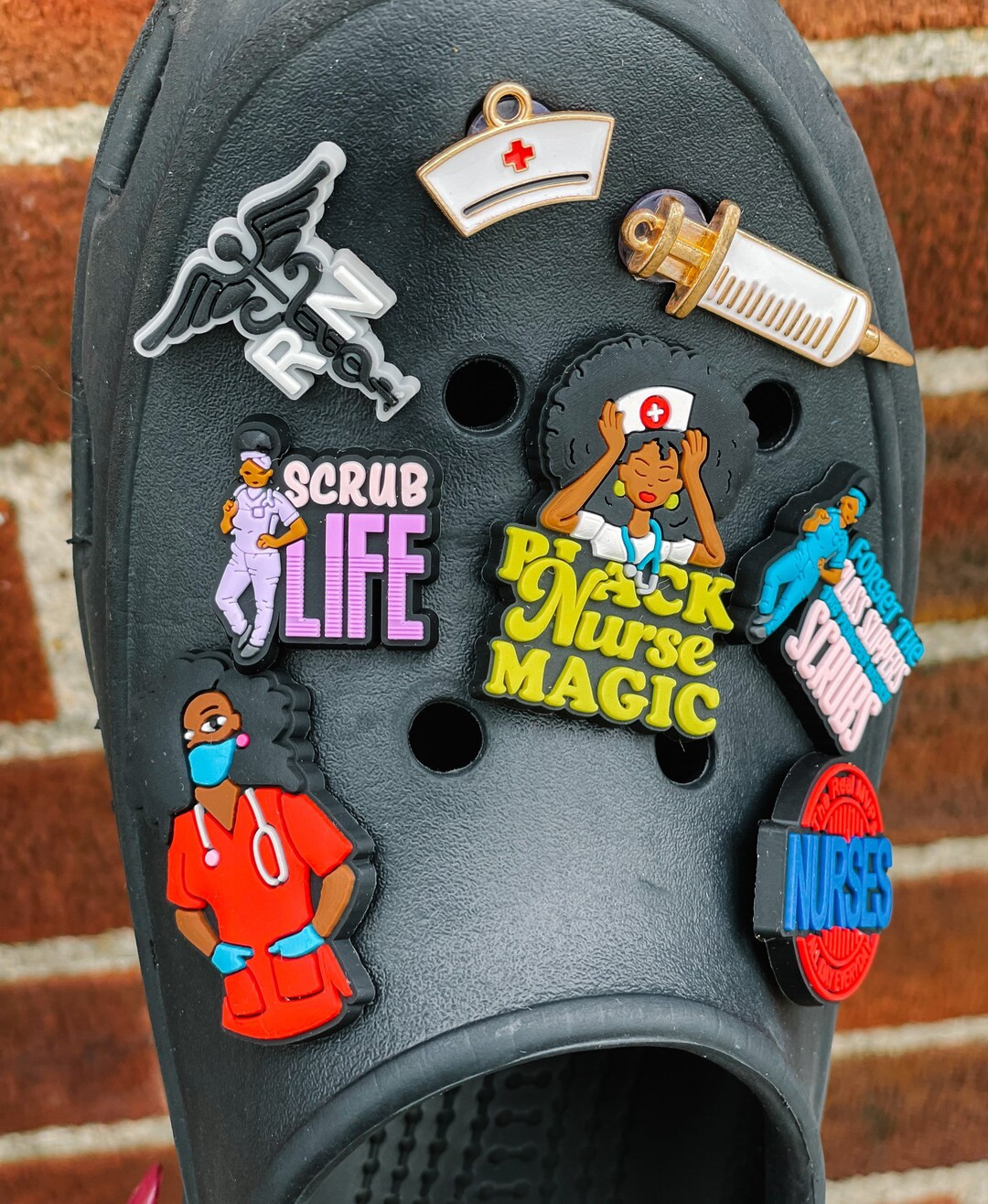 Black Nurse Magic Shoe Charms - Etsy | Etsy (US)