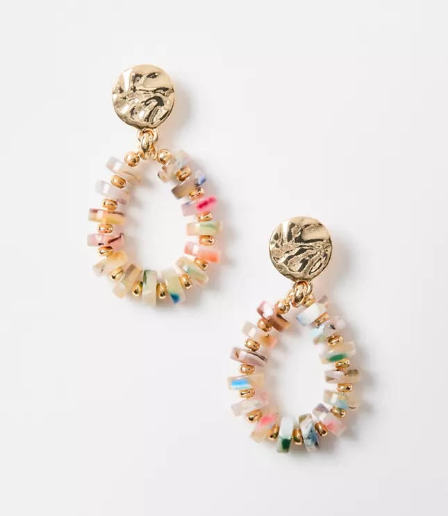 Multicolored Tortoiseshell Print Spliced Statement Earrings | LOFT