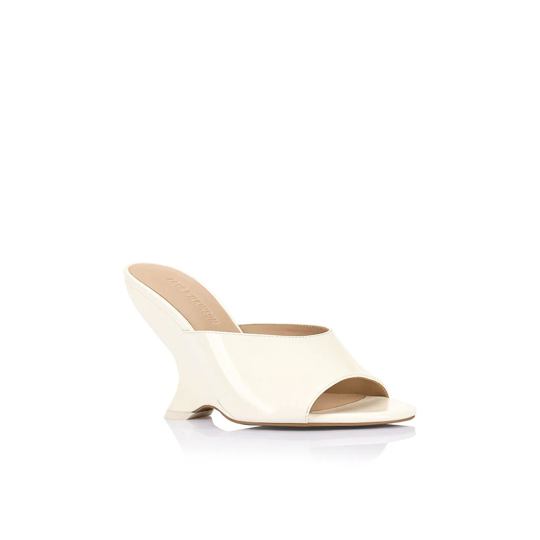 Martha Wedge Heel Sandal Ivory Patent Leather | Lana Wilkinson