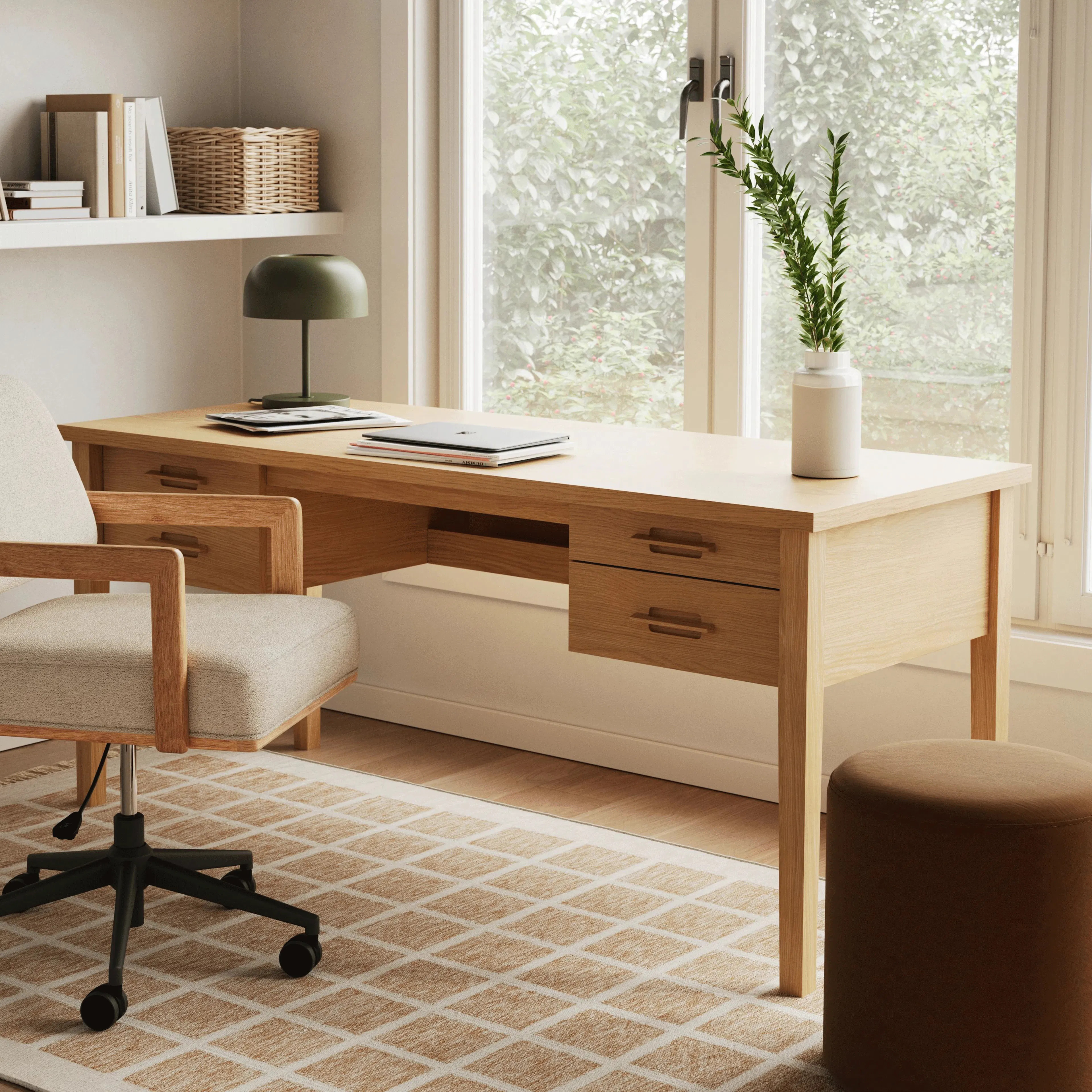 Munson 67" Storage Desk - Natural Oak | Article