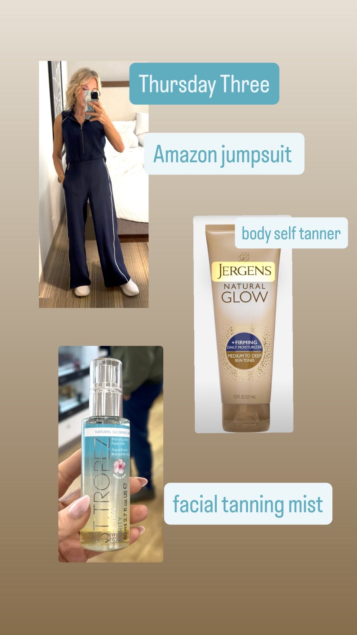 Thursday Three-We must have travel on our minds! #traveloutfit #tanninglotion #facetanner @ulta 

#LTKBeauty #LTKTravel #LTKOver40