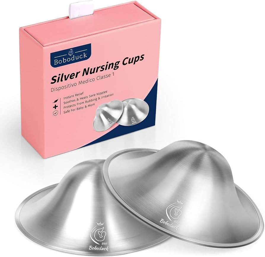 Silver Nipple Shields,999 Silver Nipple Shields for Breastfeeding, Protect and Soothe Your Nursin... | Amazon (UK)