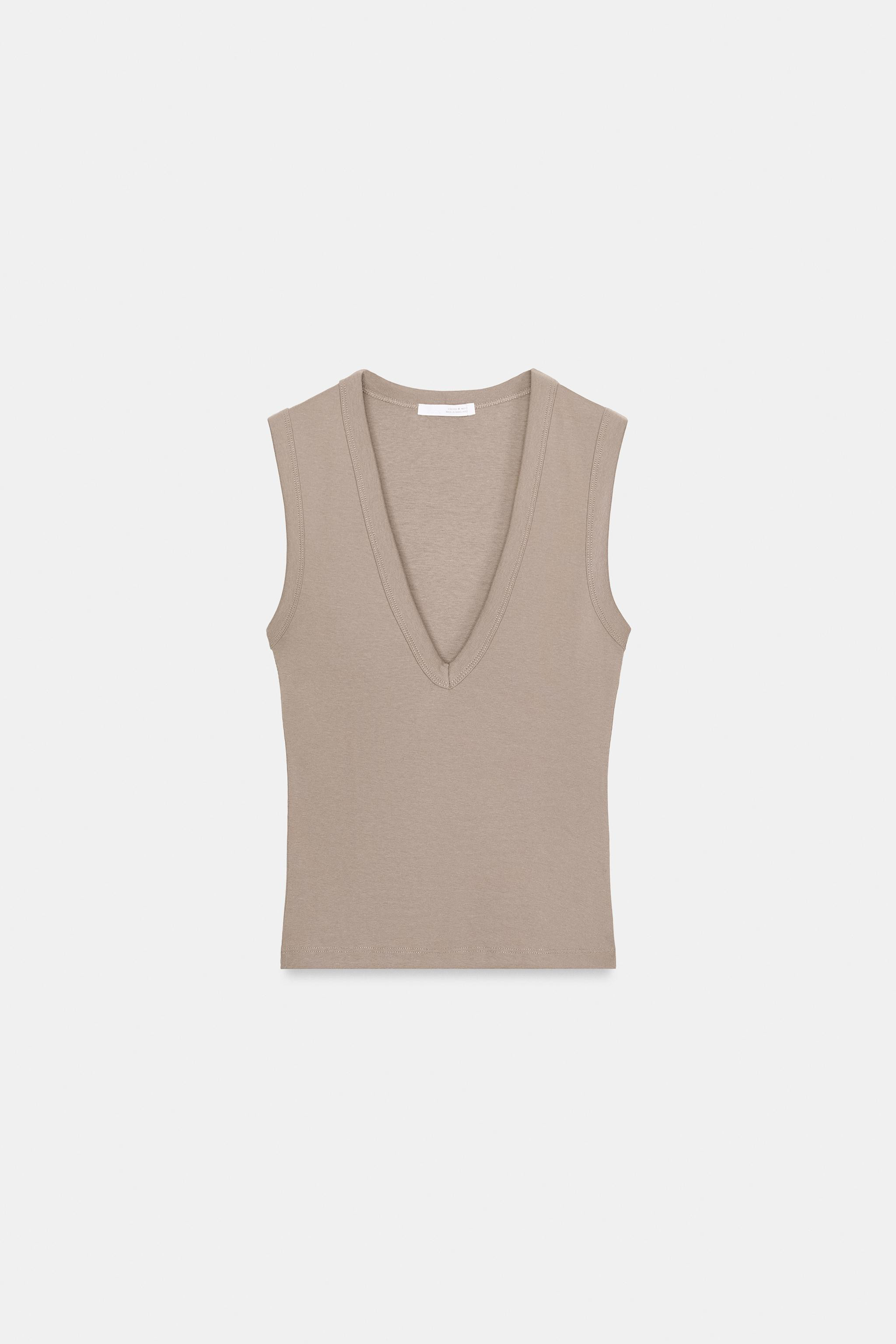 COTTON V-NECK T-SHIRT | Zara UK