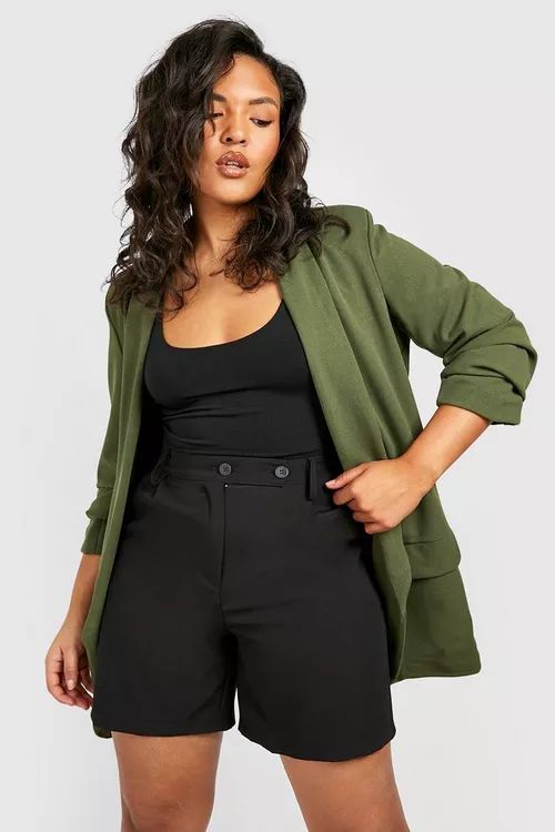 Plus Ruched Sleeve Blazer | Boohoo.com (US & CA)