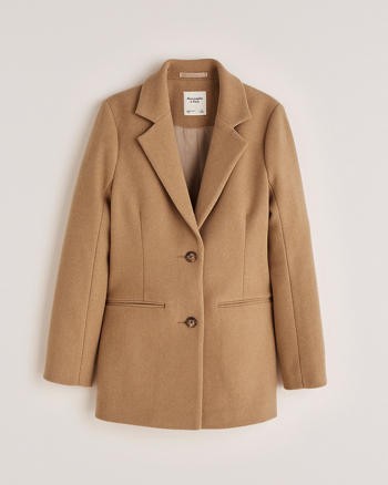 Wool-Blend Blazer Coat | Abercrombie & Fitch (US)