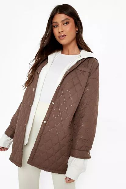 Quilted Oversized Shacket | Boohoo.com (US & CA)