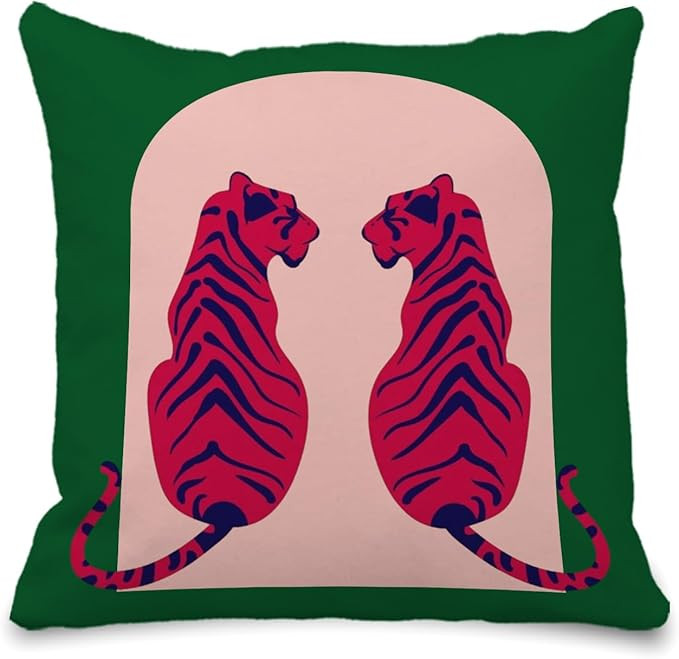 Tiger Preppy Throw Pillow Covers 18x18 - Preppy Chic Tiger Animal Pillow Cases, Preppy Room Decor... | Amazon (US)