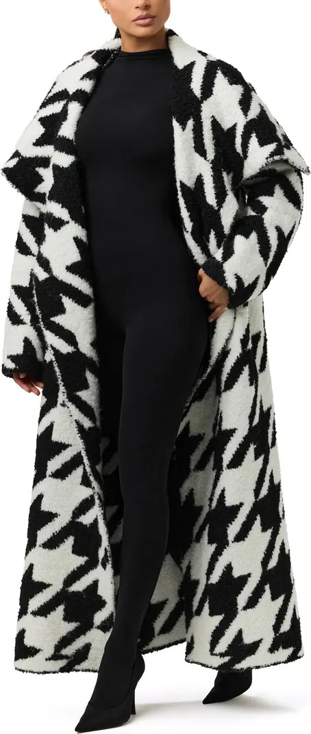 Houndstooth Oversize Bouclé Coat | Nordstrom